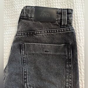 Zara Black Washed Denim Shorts - 0